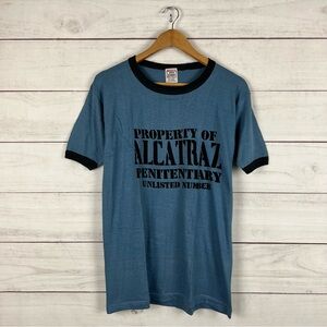 Vintage 1980s Alcatraz Prison Ringer T-Shirt XL